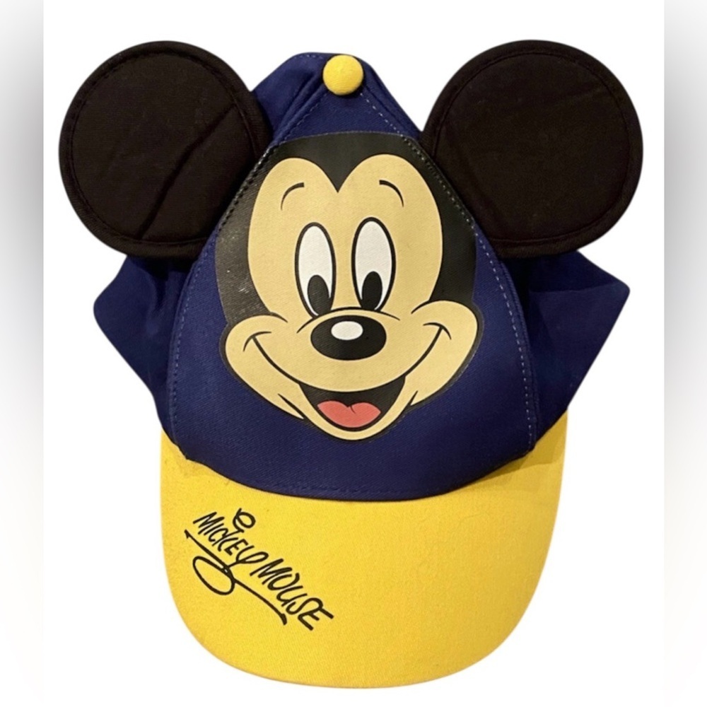 DISNEY MICKEY MOUSE 3D EARS SNAPBACK HAT JUNIOR BLUE AND YELLOW ADJUSTABLE CAP - Picture 3 of 7